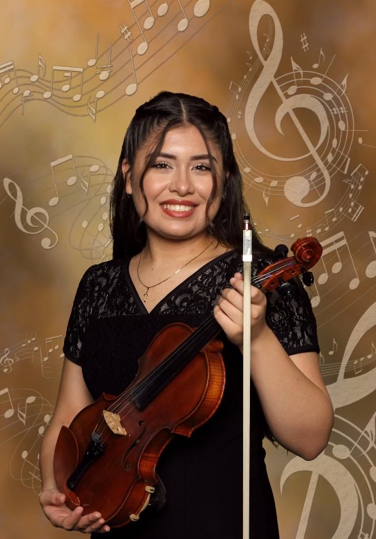 Giselle Cisneros, violin, performing Stuart Luncheon, Atlantic Classical Orchestra